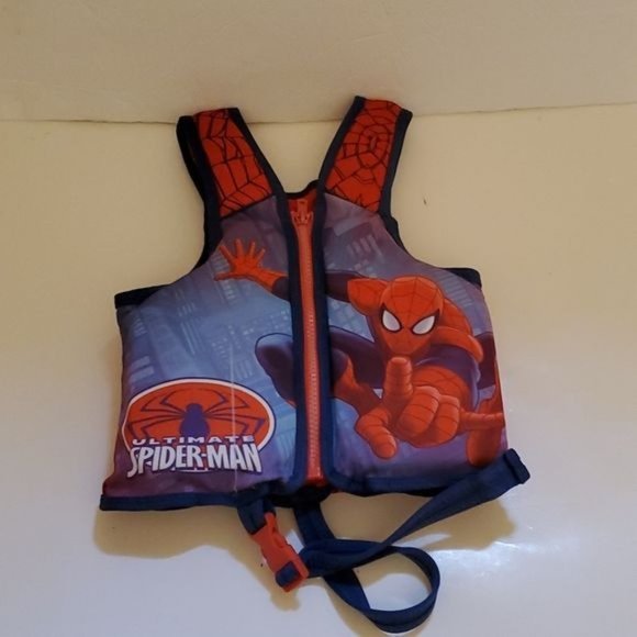 Spider Man Life Vest Swim Swimming Float Floatation Device Zip Up 2 T Toddler - Picture 5 of 7
